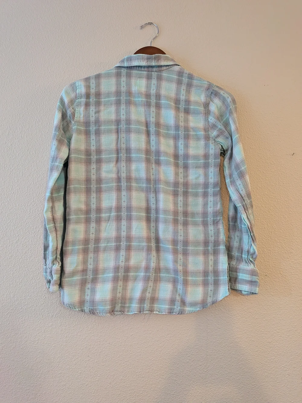 Justice Girl's Mint And Grey Button-Up Shirt